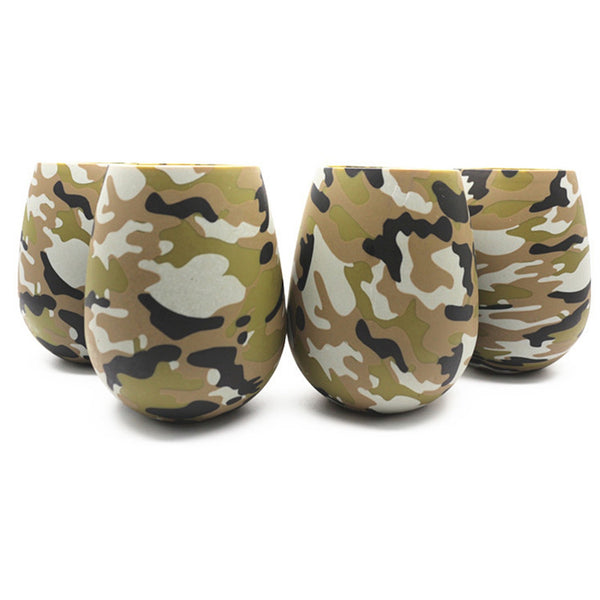 SILICONE  GLASS CUP COLORFUL